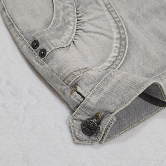 Guess ✦ Y2K Stretch Denim Mini Skirt ✦ Gray Wash Front Pockets Jean Sz 26 NWOT - Picture 4 of 9